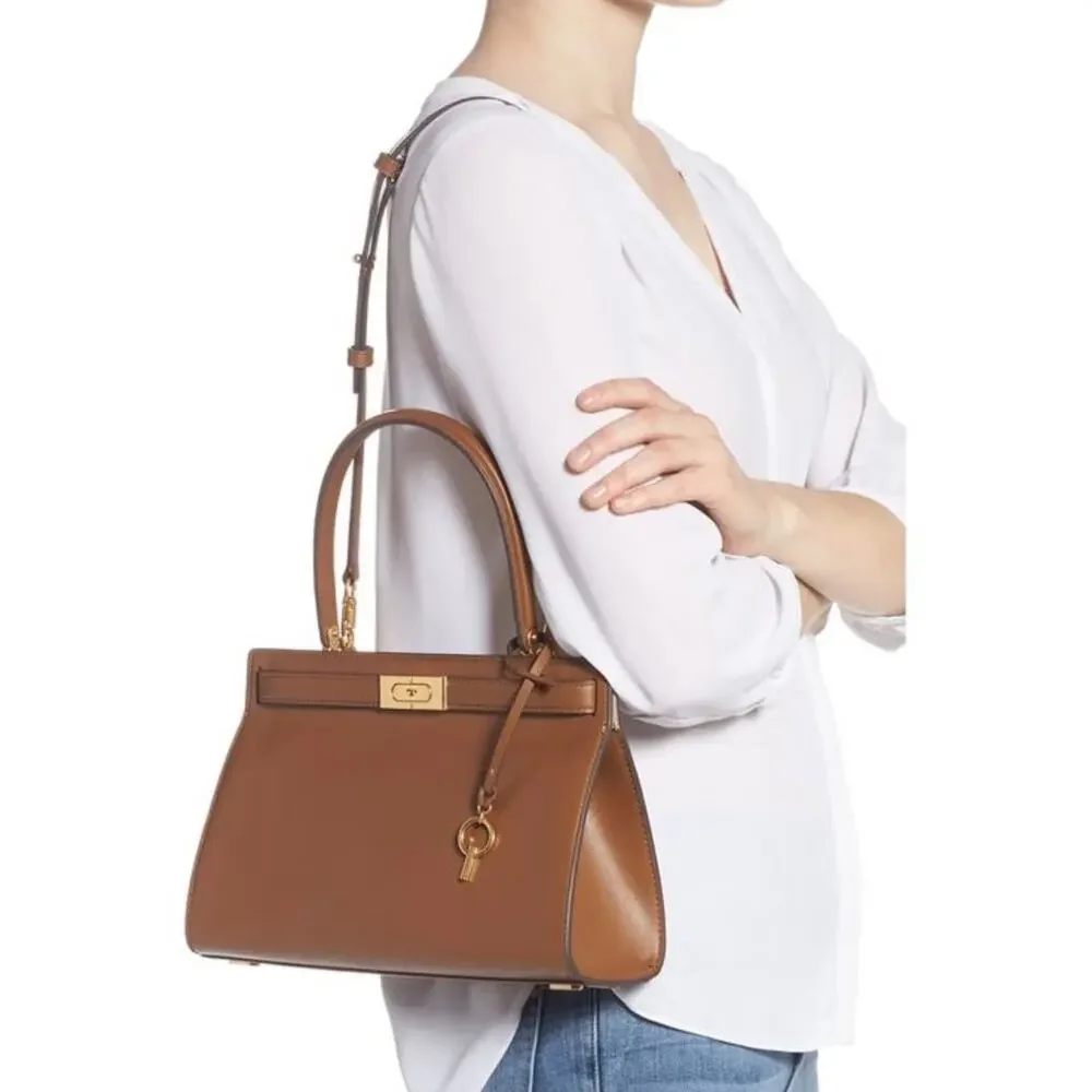 Tory Burch Lee Radziwill Bag Small Brown with Gold Hardware - Picture 2 of 16